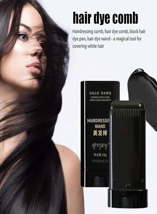ELVORO 2 in 1 Hair Color Stick Hair Dye Stick Comb, Waterproof and Sweat-Proof Hairs Dyes Comb, Touch-Up Hair Dye Applicator, Best Hair Care, Black Hairs Women & Men (Black, 20 gm) - Image 1