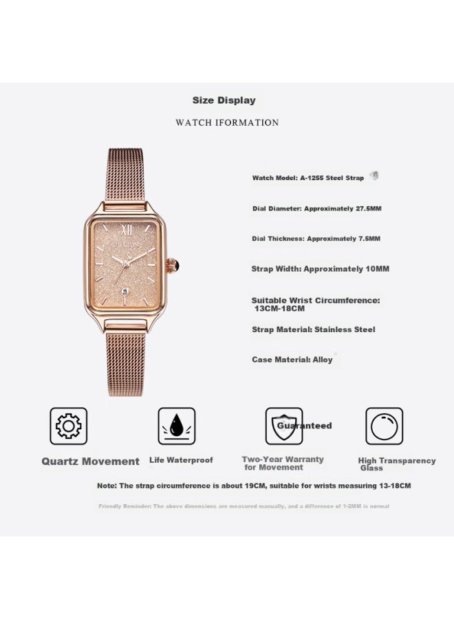 Julius Women'S Vintage Starry Sky Simple Calendar Fashion Student Exam Ladies Watch Champagne Color Ja-1255-1D - Image 4