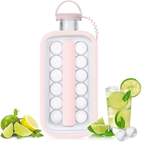 Magicwand 2-in-1 Portable Ice Ball Maker Kettle & A Juice Bottle,Easy to Make 17 Grids Round Ice Balls for Home,Parties,Diwali,Festivals (Pack of 1 Tray) - Image 1