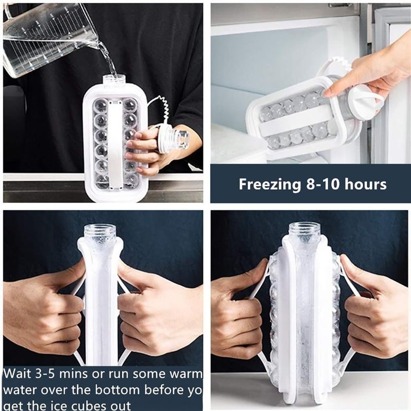 Magicwand 2-in-1 Portable Ice Ball Maker Kettle & A Juice Bottle,Easy to Make 17 Grids Round Ice Balls for Home,Parties,Diwali,Festivals (Pack of 1 Tray) - Image 3