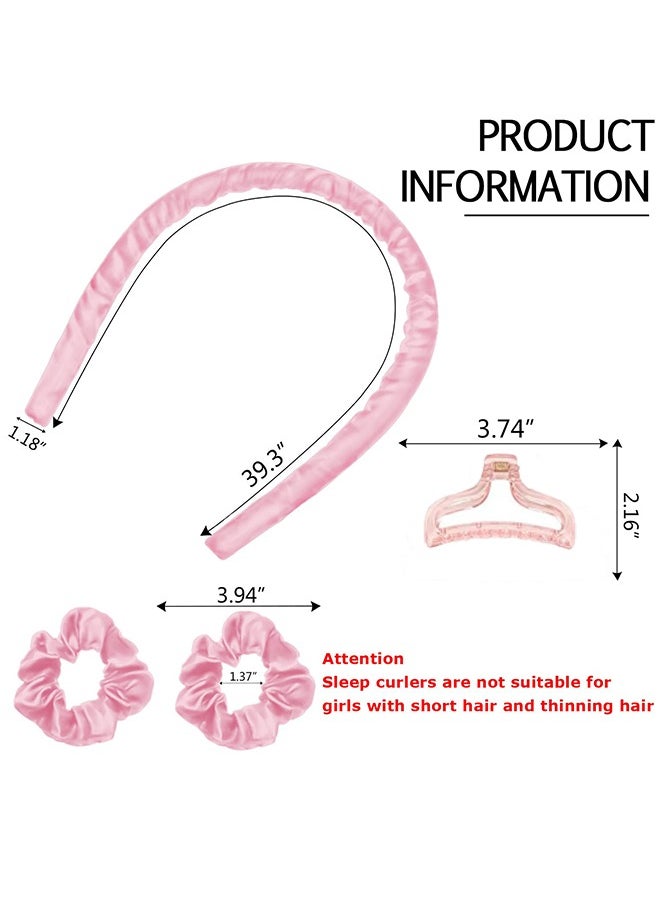 عصابة تجعيد الشعر بدون حرارة مع رباطين ومشبك شعر، عصابة للنوم، أدوات تصفيف الشعر الحريرية الناعمة (وردي) - pzsku/Z0B7330799A2F3C7FA62CZ/45/_/1718871347/93741894-b2ab-4829-88ec-4946ef9aa0d3