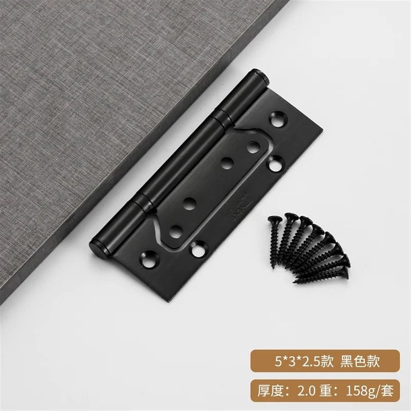 Stainless Steel Hinge for Bedroom Bathroom Wooden Door 4 Inches 5 Inches Slotted Free Hinges (Size : Type A Silver) - Image 3
