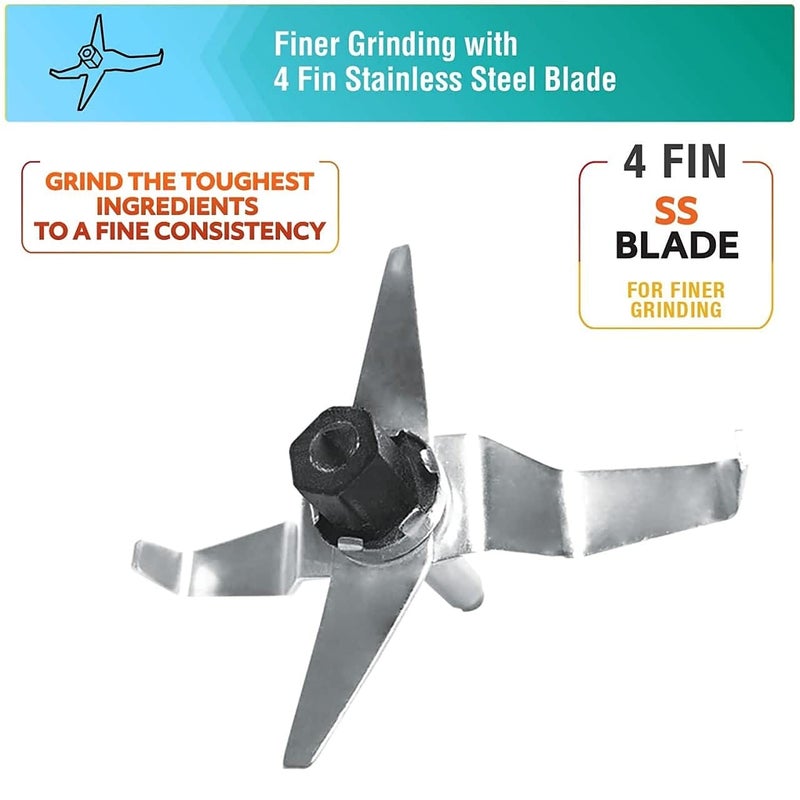 Gemini مجموعة جيمينى من 4 برطمانات خلاط 3 من الفولاذ المقاوم للصدأ و 1 برطمان عصير برطمان ميلك شيك برطمان شاتني برطمان طحن جاف برطمان خلط سائل وبرطمان ميلك شيك برطمان خلاط قياسي برطمان خلاط فولاذي مع غطاء ما - Image 4