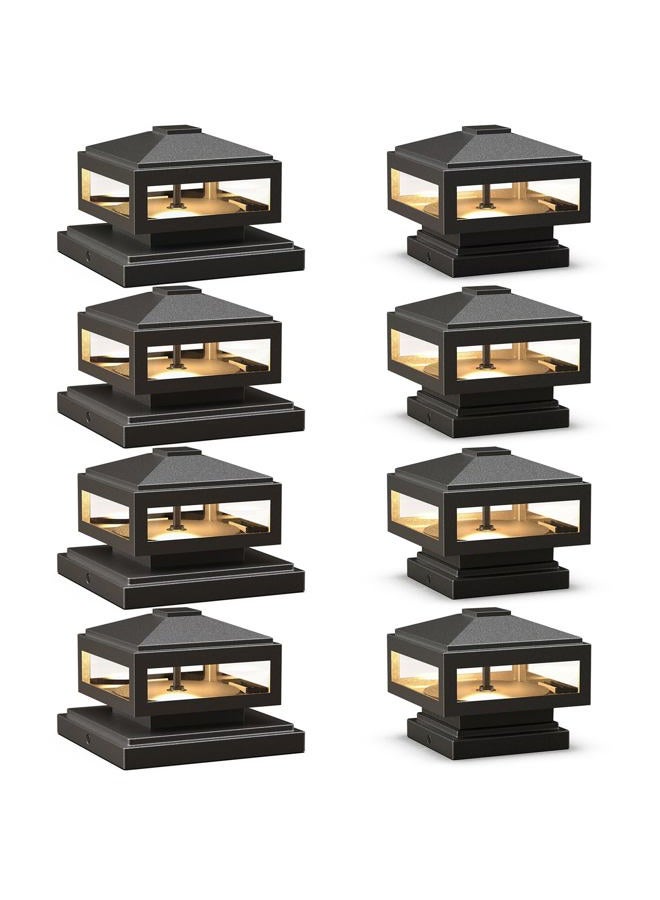 GOODSMANN Landscape Lighting Low Voltage Post Cap Lights Outdoor Lights 3W LED 150 Lumen 3000K with Cable Connectors 2 Bases for 6X6 (Actual 5.5" x 5.5") and 4X4 (Actual 3.5" x 3.5") - Image 1