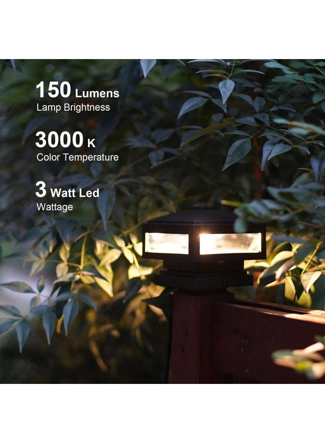 GOODSMANN Landscape Lighting Low Voltage Post Cap Lights Outdoor Lights 3W LED 150 Lumen 3000K with Cable Connectors 2 Bases for 6X6 (Actual 5.5" x 5.5") and 4X4 (Actual 3.5" x 3.5") - Image 2