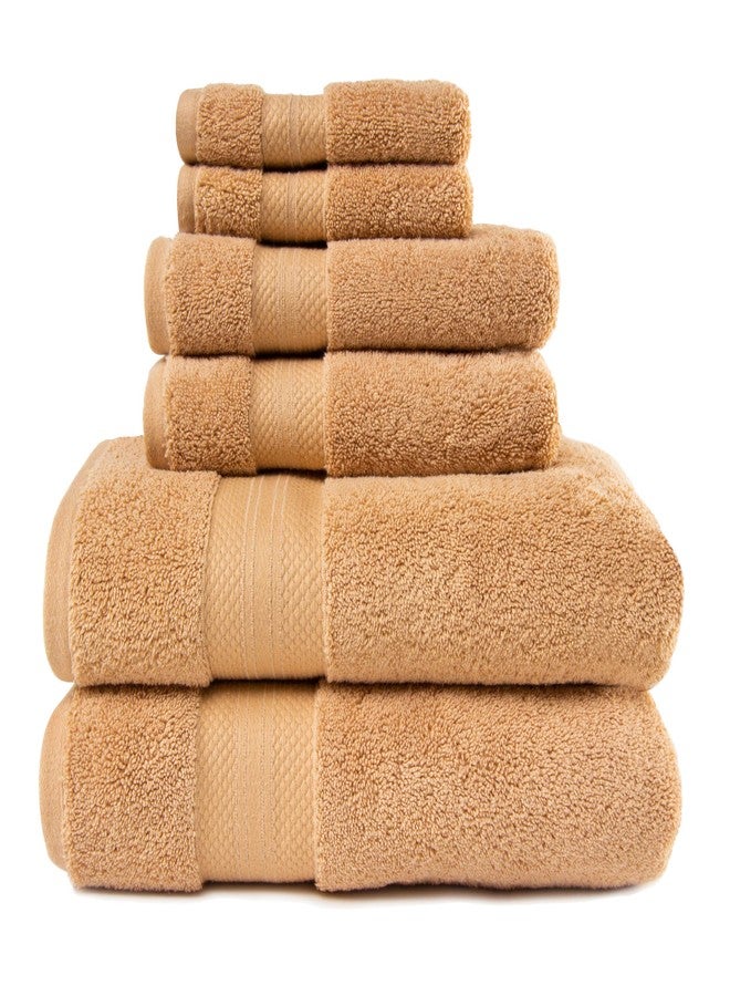 Superior Bathroom Accessories Bath Towel Set, 6 PC, Hazlenut - Image 4