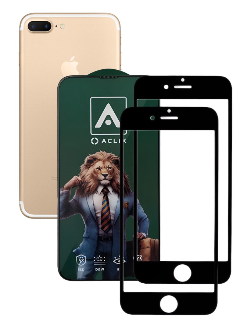ACLIX 2 Pieces Antistatic ESD Dustof Premium Quality High Definition Anti-Spy Privacy Tempered Glass Screen tector Designed For  iPhone 7 Plus - Image 1