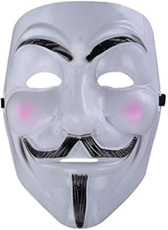 White Vendetta mask Vendetta V face mask Fancy dress party mask.DP037 