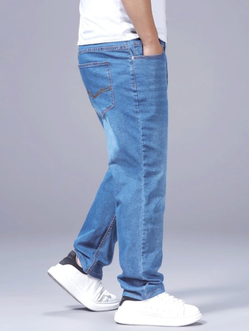 Ben Martin Plus Size Jeans for Man || Big Size Stretchable Jeans for Men || Smart Fit Regular Fit Jean's Pants for Men's || Comfortable Cotton Denim Jins Pant for Men:s, Light Blue - 42 (1) - Image 3
