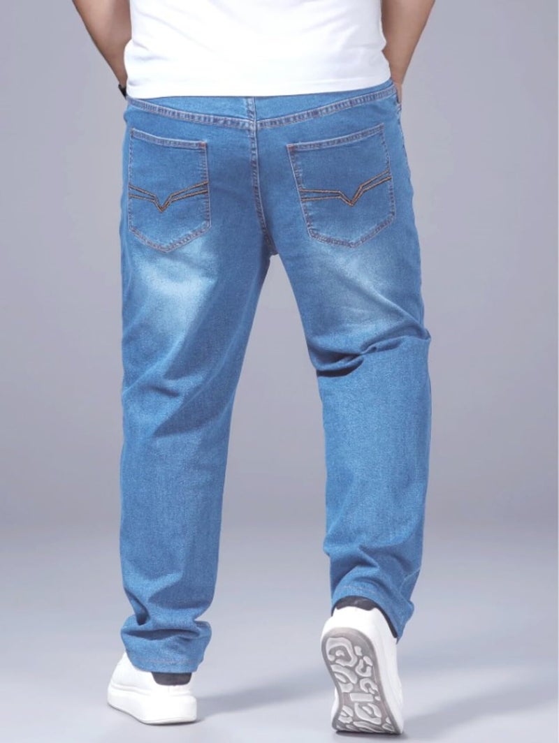 Ben Martin Plus Size Jeans for Man || Big Size Stretchable Jeans for Men || Smart Fit Regular Fit Jean's Pants for Men's || Comfortable Cotton Denim Jins Pant for Men:s, Light Blue - 42 (1) - Image 2
