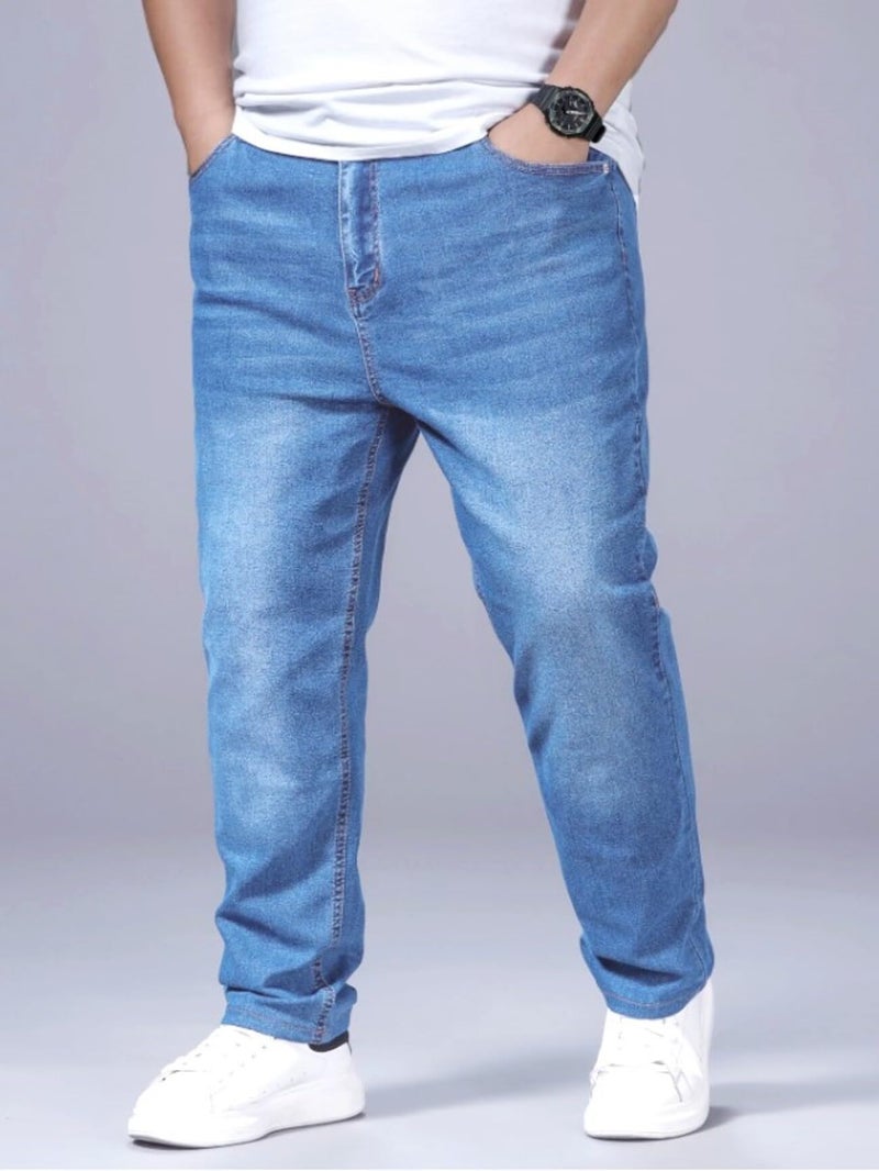 Ben Martin Plus Size Jeans for Man || Big Size Stretchable Jeans for Men || Smart Fit Regular Fit Jean's Pants for Men's || Comfortable Cotton Denim Jins Pant for Men:s, Light Blue - 42 (1) - Image 4