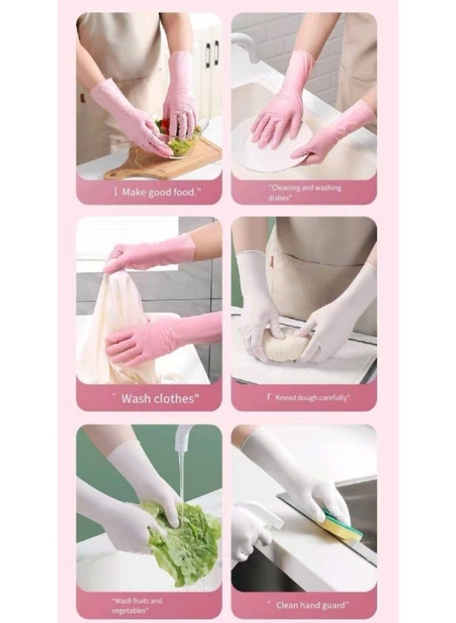 30 Pack Nitrile Gloves Household Cleaning Dishwashing Kitchen Durable Food Grade Disposable Gloves Pink - Image 2