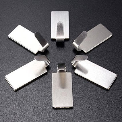AmigozZ Set of 6pc Adhesive Stainless Steel Silver Hooks for Wall Hanging Kitchen Bathroom Color Ash - Image 3