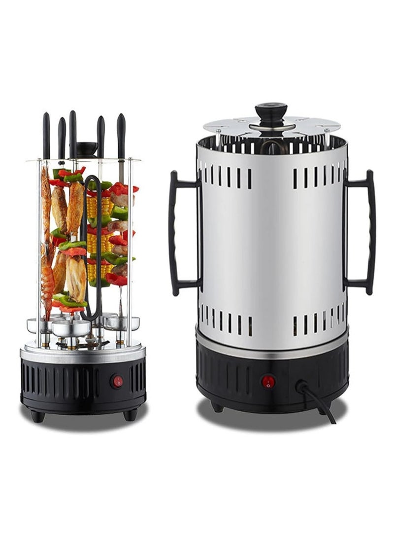 DubaiGallery Stainless steel heating tube 360-degree automatic rotating skewer barbecue machine barbecue oven spiral family gathering 6 long skewers - Image 1