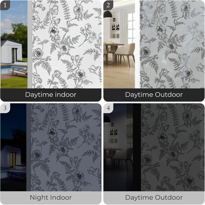 ADD.HERES Stained Glass Window Film Privacy Static Cling, UV Blocking Non-Adhesive Vinyl for Home Kitchen Bathroom - 44.5x200cm - Image 5