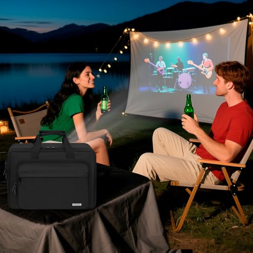 GMAK Projector Carrying Case Travel Bags with 15.6inch Laptop Compartment, Travel Carrying Tote Storage Case with Accessories Pockets Compatible for Most Major Projectors (Bag Only) - Image 3