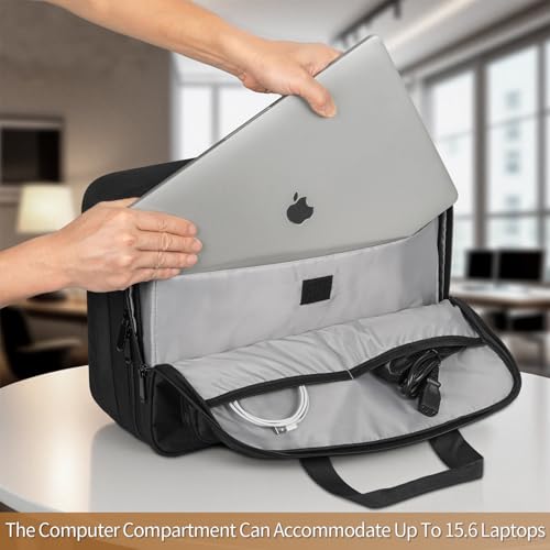 GMAK Projector Carrying Case Travel Bags with 15.6inch Laptop Compartment, Travel Carrying Tote Storage Case with Accessories Pockets Compatible for Most Major Projectors (Bag Only) - Image 2