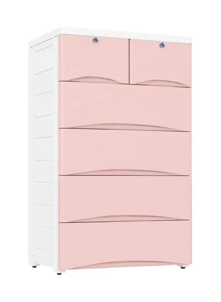 Cool Baby COOLBABY Plastic Cabinet 6 Drawers Storage Dresser ( Pink )  - Image 1