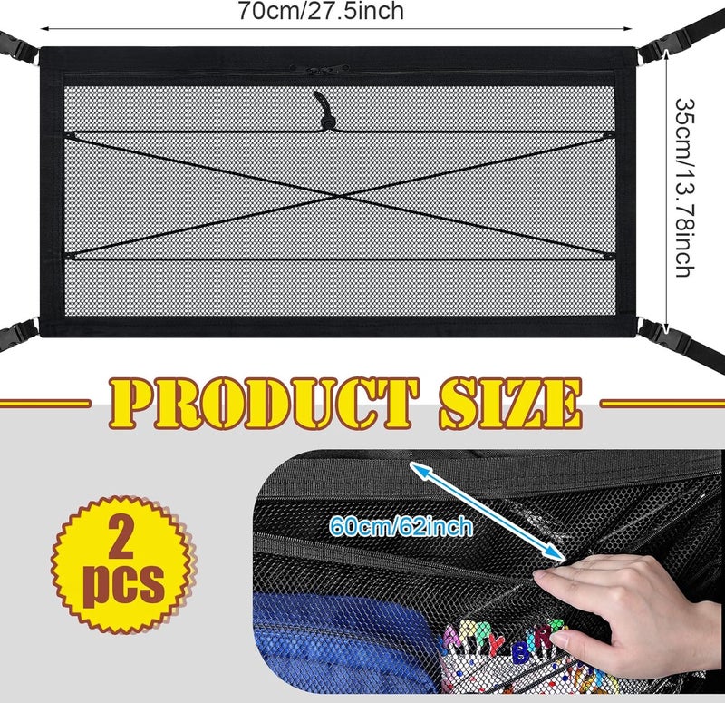Woanger 2 Pcs Wagon Cargo Net for Stroller 1378 x 2756 Inch Heavy Duty Stretchable Foldable Cargo Net for Extra Storage Space Large Storage Capacity Net Wagon AccessoriesModern Style - Image 2