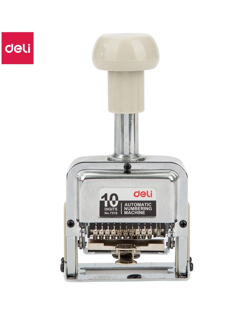 Deli - Deli E7510 Numbering Machine 10 Digits with Ink Bottle and 2 Dry Pads, Automatic, Lock Design. - Image 1