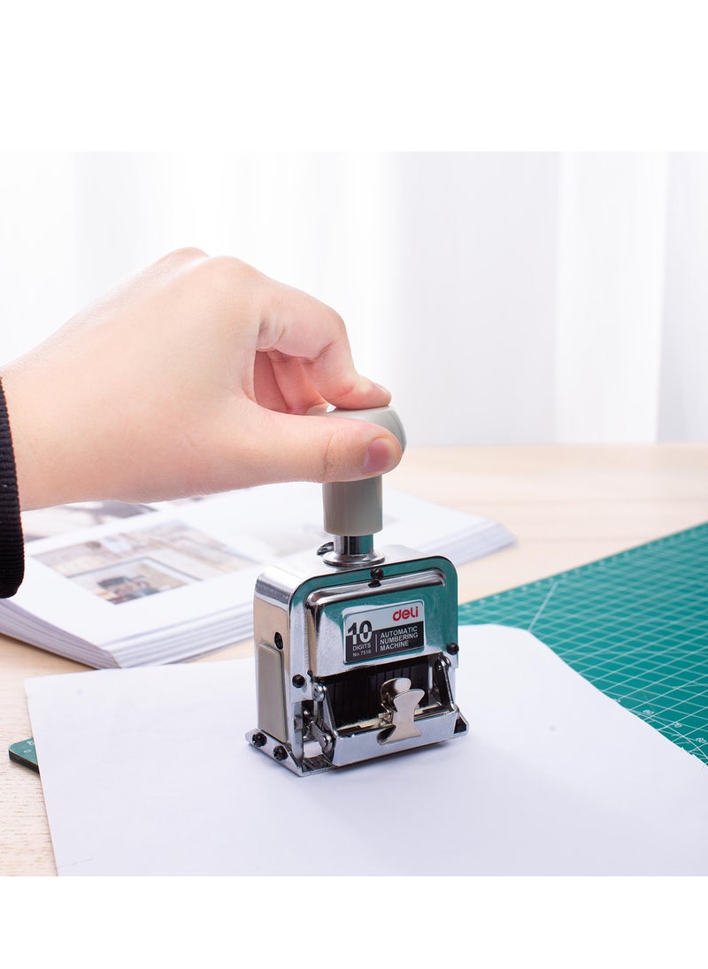 Deli - Deli E7510 Numbering Machine 10 Digits with Ink Bottle and 2 Dry Pads, Automatic, Lock Design. - Image 1