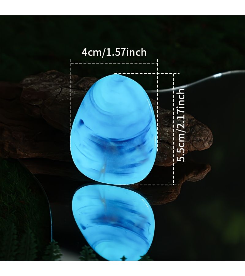 12 Pcs Green Glow In The Dark Pebble Stones Resin Material Random Patterns For Pool Party DIY Graduation Decor Wedding Decor Bottle Filler No Power Required - Image 3