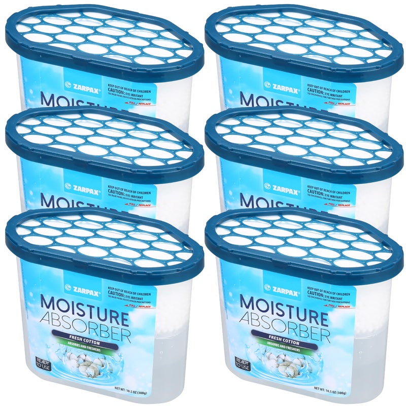 ZARPAX Moisture Absorber Fresh Cotton 105 oz300g Removes Moisture Damp Humidity Odor Absorber With Fresh Cotton Fragrance Moisture Trap for Bathroom Closet Kitchen Set of 6 - Image 3