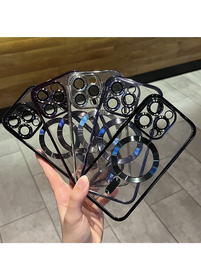 AROAQ Magnetic Case For iphone, Shockproof iPhone Bumper Cover, Plating For Magsafe Wireless Charge Case, Anti-scratch Mobile Protective Cover For iphone 15 Pro Max, 15 Plus, Pro, ( Pink ) - Image 4