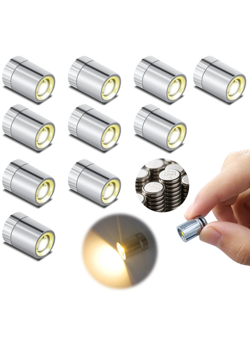 مصابيح LED صغيرة، 10 مصابيح صغيرة تعمل بالبطارية بتقنية SMD، مثالية للأعمال اليدوية والديكورات الإبداعية. مناسبة للمجسمات المصغرة، والعروض، والمشاريع المخصصة (إضاءة بيضاء دافئة). - Image 1