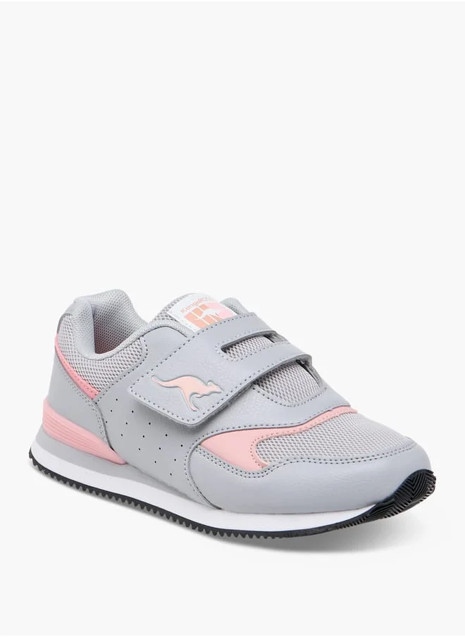 كانغاروس Girls' Panelled Sports Shoes with Hook and Loop Closure