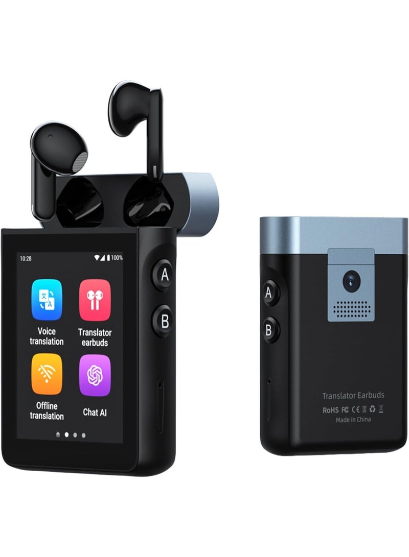 FIPKA WOOASK A9 Standalone Translator Headphones with ChatGPT without App, Translator Headphones Real Time with 4G SIM Card Slot for Calls/Hotspot, Online/Offline/Photo Translation Suitable for Any Occasion - Image 1