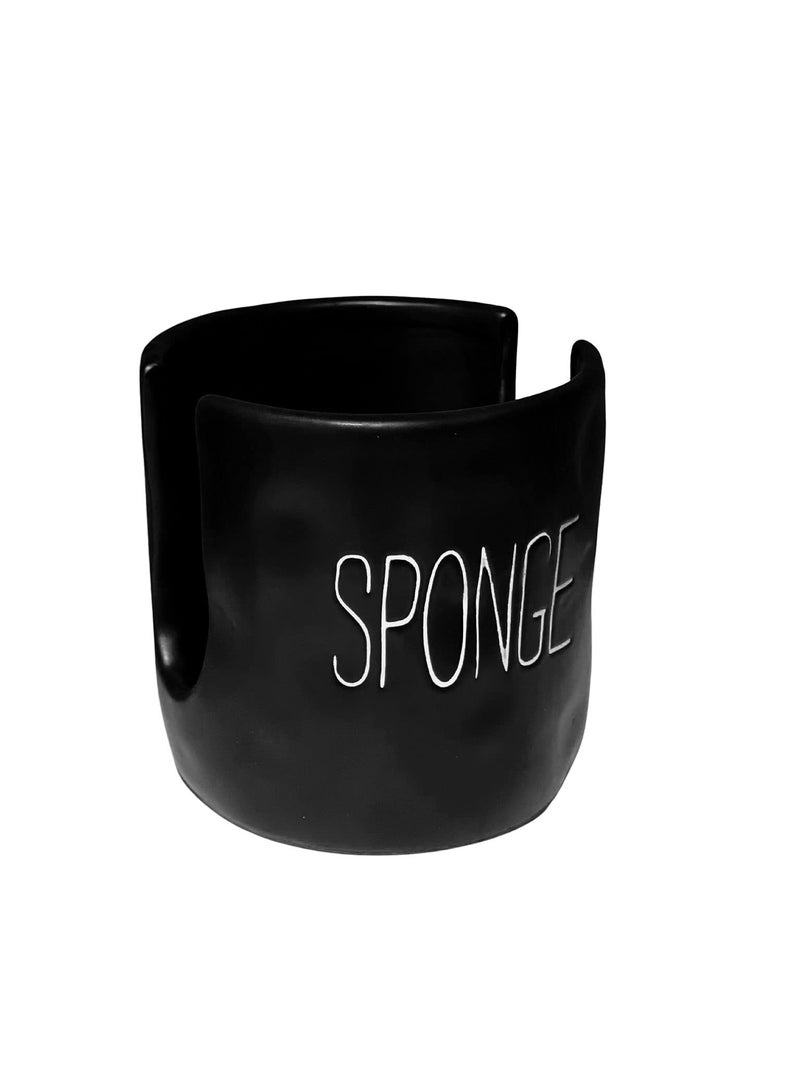 Mud Pie Kitchen Dish Bistro Sponge Holder Caddy Black