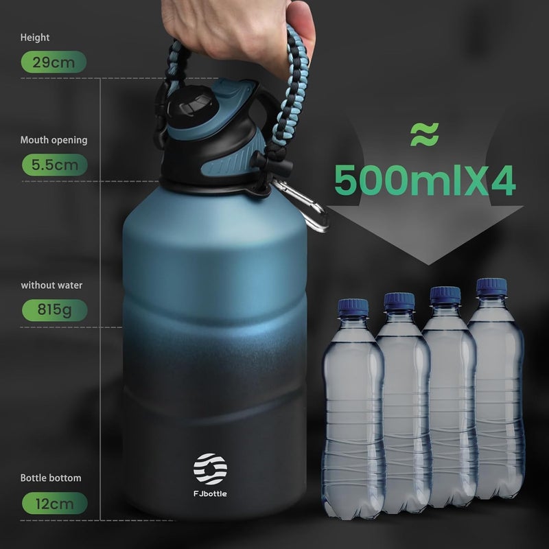 FjBottle Stainless Steel Water Bottle 1.9L Double-Walled with Magnetic Lid, BPA Free Vacuum Insulated Water Bottle, Big Metal Drinking Bottle Large Capacity Jug Leak-Proof for Sports, Camping, Gym - Image 5