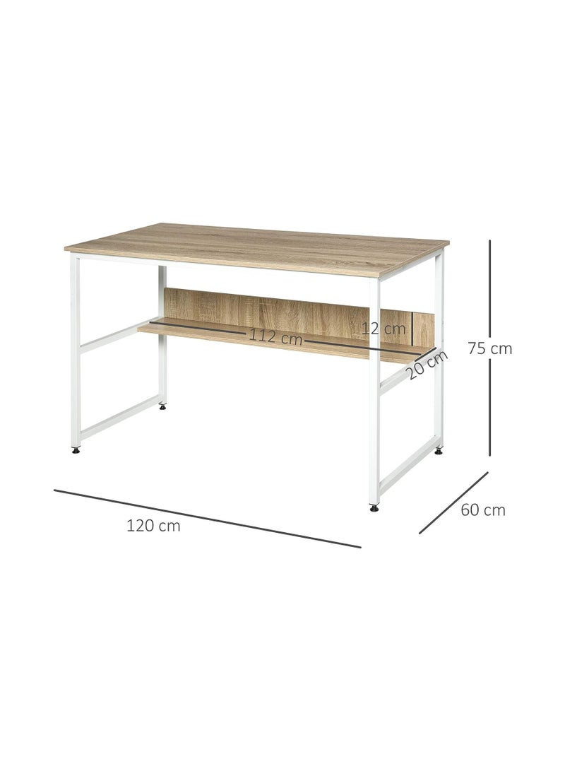 120*60 cm desk with lower shelf - white in beige - Image 3