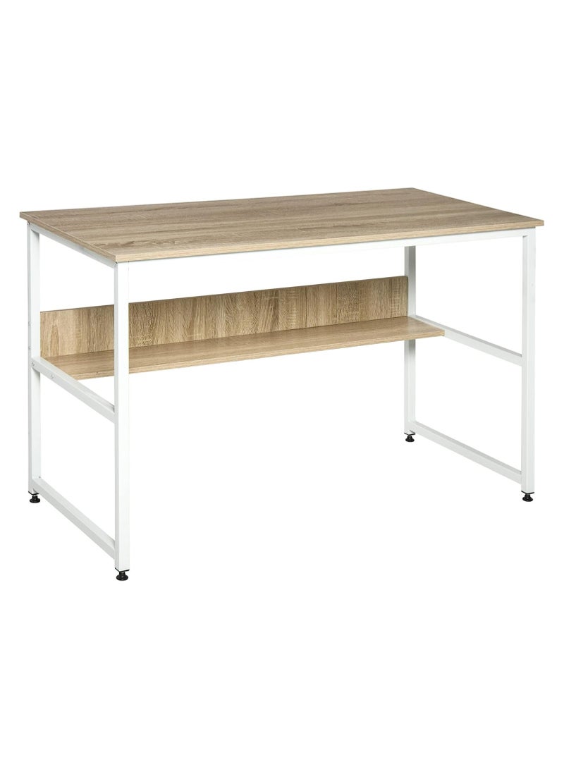 120*60 cm desk with lower shelf - white in beige - Image 4
