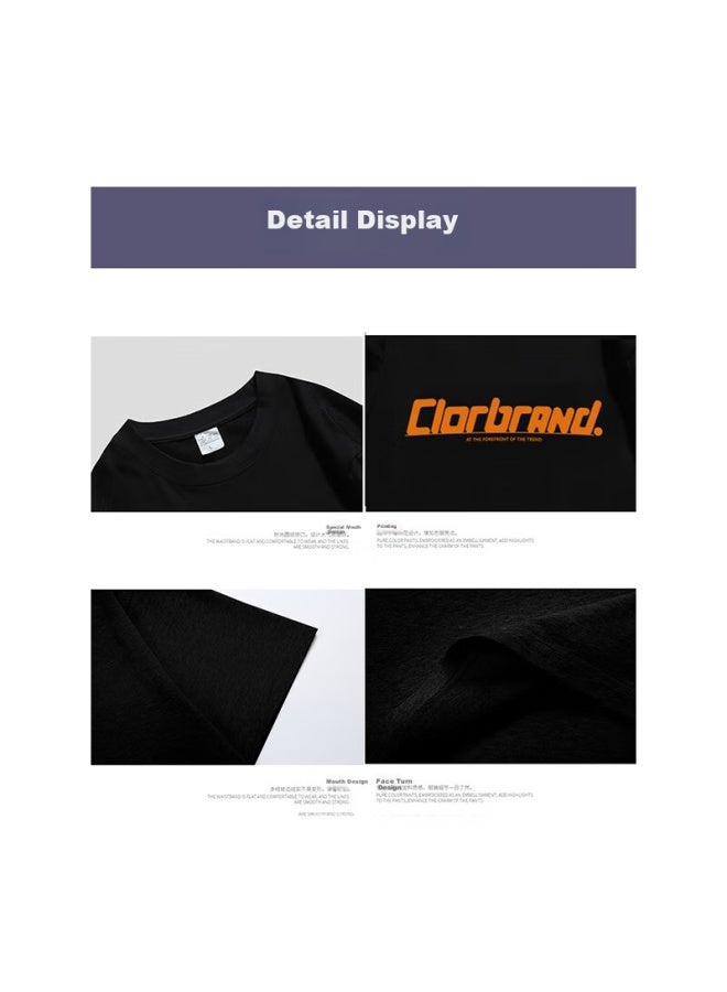 Clor Men's Summer Cotton Casual T-shirt Breathable Thin Loose Fit Women's Bottoming Shirt Fashionable C007 White XL - Image 4