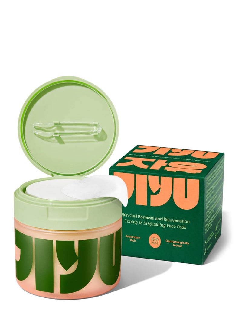 Jiyu - Jiyu Korean Skincare Anti-Aging, Dark Spot & Wrinkle Minimizing Toner Pads - Hydrating with Snail Mucin, Centella Asiatica, Niacinamide, Peptides - for Acne Marks & Hyperpigmentation - 100 Count - Image 1