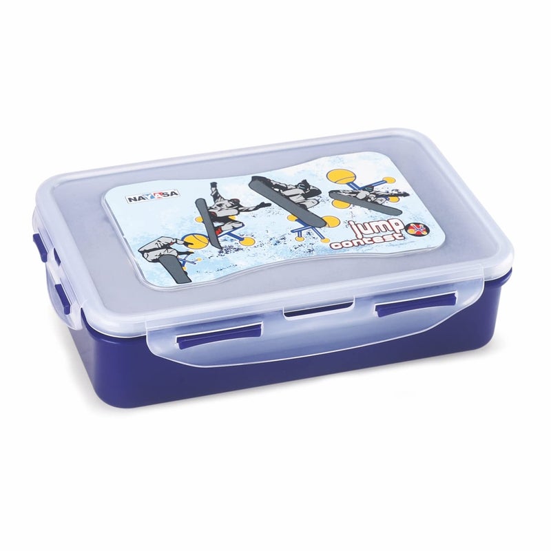 Nayasa Steel Super Lock - 800 ml, Stainless Steel Kids Lunch Boxes with Four Side Clip & Inside Removable Container with Airtight Lids, Light Weight, Easy to Carry, Ideal for Kids & Adults, Blue - Image 5