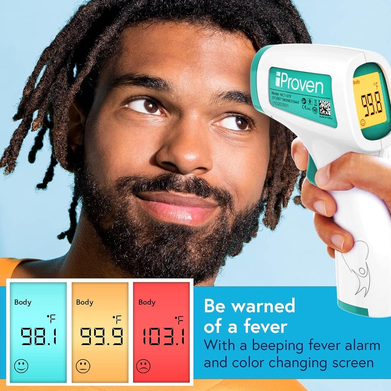 iProvn Infrared Forehead Thermometer for Adults and Infants, Touchless iProven Thermometer, 1sec Instant Accurate Readings, 3 in 1 Including Fever Alarm, Silent & Memory Mode - Image 5