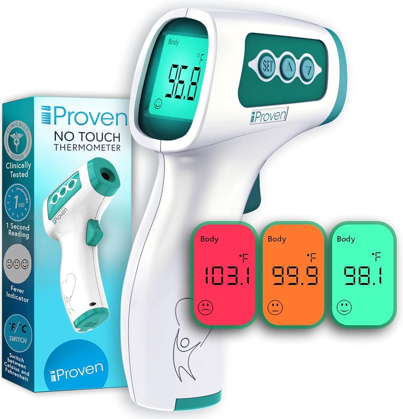 iProvn Infrared Forehead Thermometer for Adults and Infants, Touchless iProven Thermometer, 1sec Instant Accurate Readings, 3 in 1 Including Fever Alarm, Silent & Memory Mode - Image 1