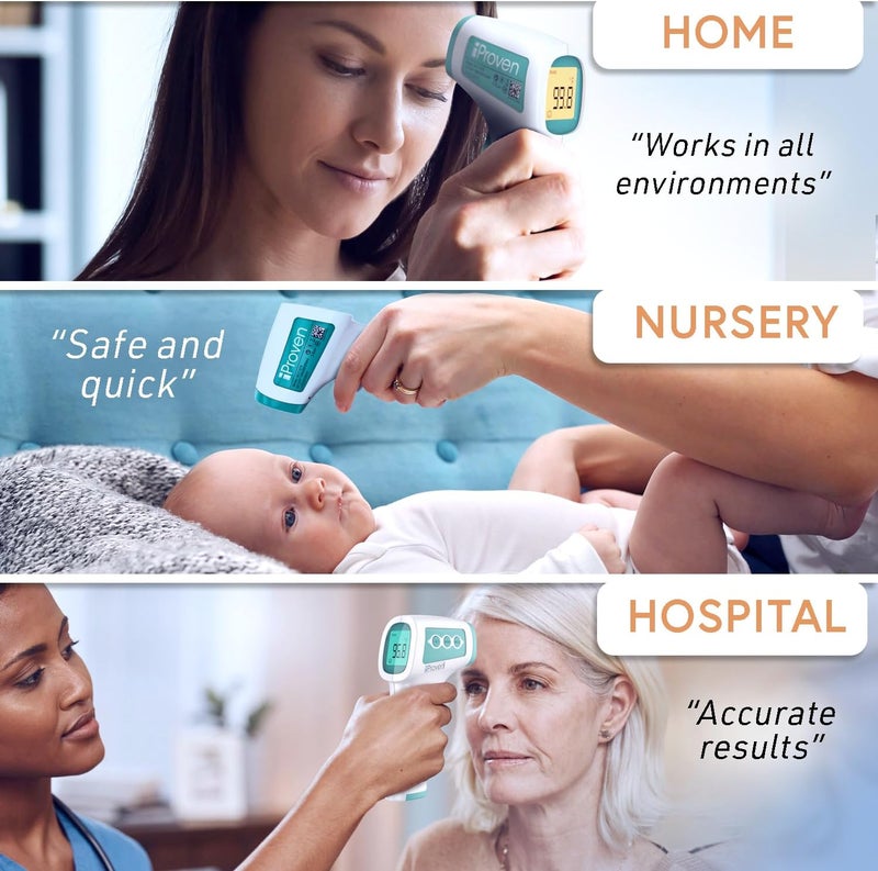 iProvn Infrared Forehead Thermometer for Adults and Infants, Touchless iProven Thermometer, 1sec Instant Accurate Readings, 3 in 1 Including Fever Alarm, Silent & Memory Mode - Image 3