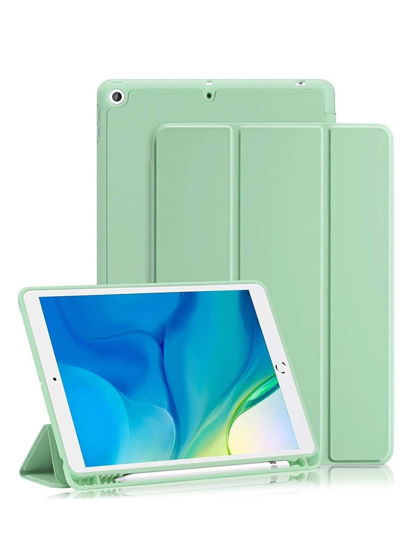 راكسوم حافظة iPad من الجيل التاسع/الثامن/السابع (2021/2020/2019) حافظة iPad مقاس 10.2 بوصة مع حامل قلم رصاص [وضع السكون/التنشيط] أغطية حماية ذكية بحامل مغناطيسي خلفي ناعم من مادة TPU (أخضر) - Image 1