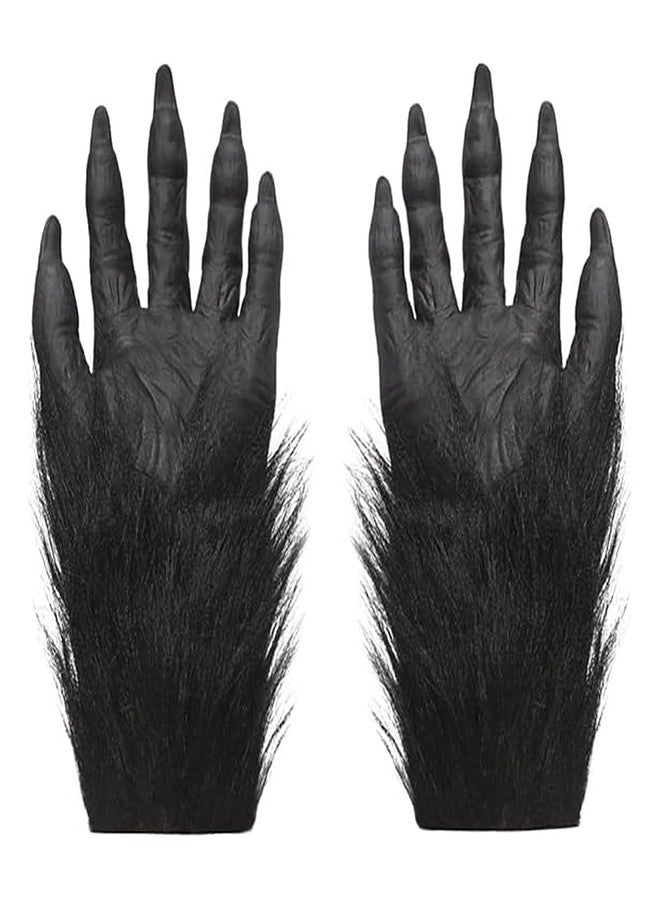 Ylucky Werewolf Hands Costume Gloves Hairy Wolf Claw Cat Paws Gothic Skeleton Gloves Halloween Cosplay Prop Accessories - Image 2