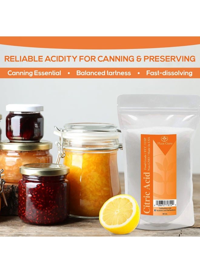 Plant Guru Citric Acid Powder 1 lb. 100% Pure Food Grade, Kosher, Non-GMO, for Cooking, Baking, Cleaning, Bath Bomb and Soap Making. - Image 3