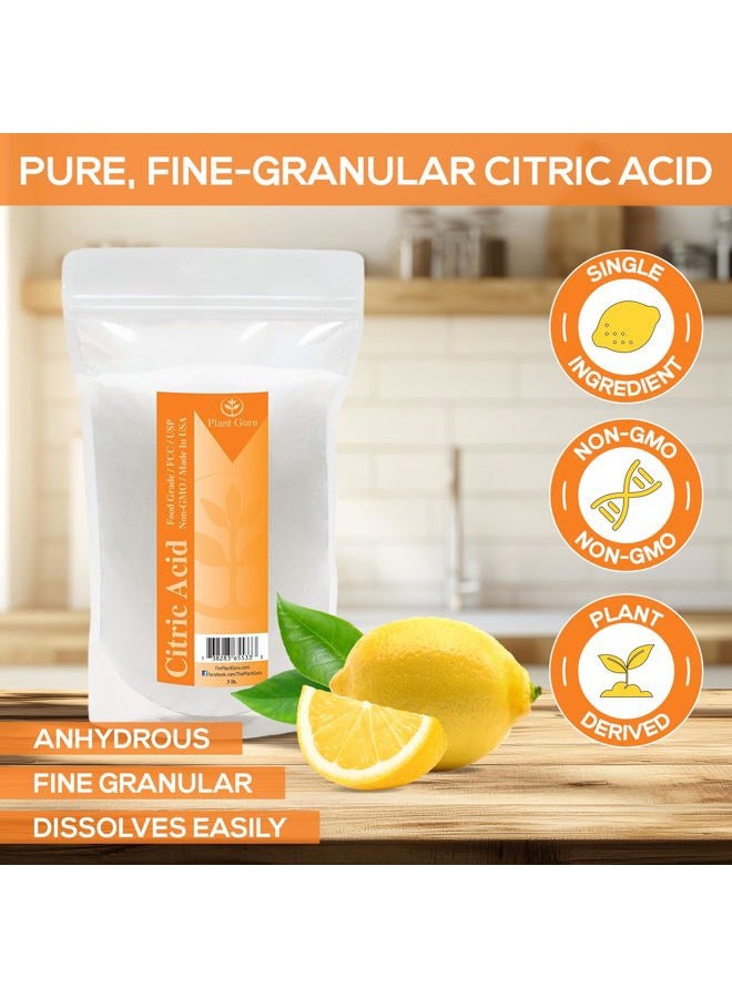 Plant Guru Citric Acid Powder 1 lb. 100% Pure Food Grade, Kosher, Non-GMO, for Cooking, Baking, Cleaning, Bath Bomb and Soap Making. - Image 2