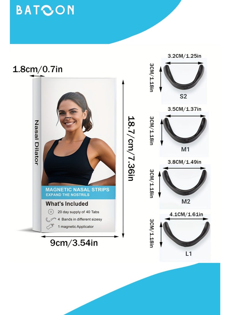 Batoon Nose strips for enhanced airflow (40pieces）- Nose magnets for breathing, snoring relief and improved sleep - Advanced nasal support for improved breathing, comfortable, skin-friendly and sweat-proof  - Image 5