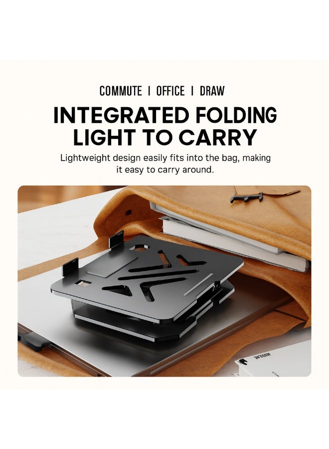 Premium Carbon Steel Tablet Stand – Pearl Black / Moon White, 360° Rotatable, Foldable & Lightweight, Fits 8–11” Devices - Image 4