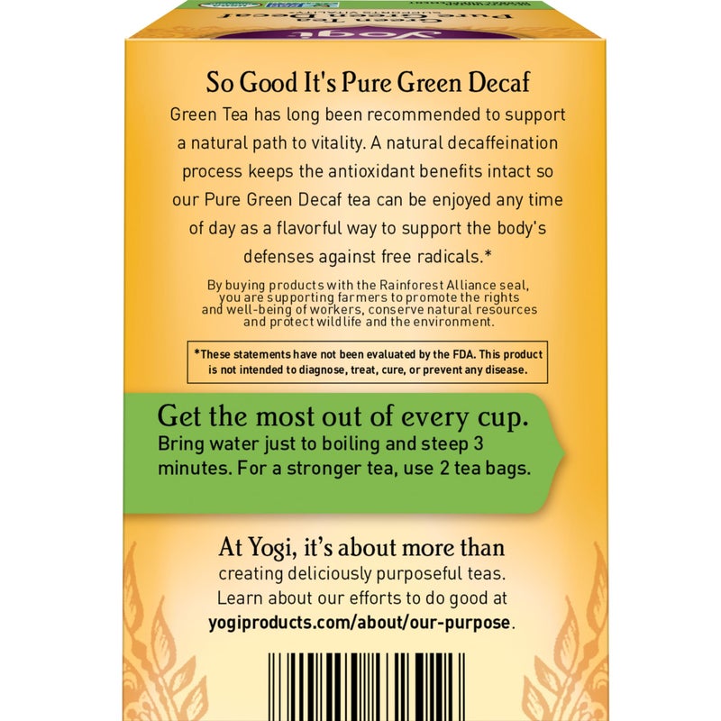 Yogi Tea - Green Tea Pure Green Decaf (6 Pack) - Supports Vitality - 96 Tea Bags - Image 2