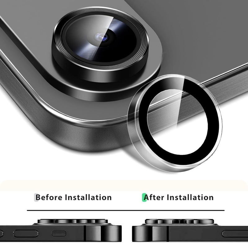 KEKBOXQ 2 Pack Camera Lens Protector for iPhone 17 Air,iPhone Air Tempered Glass Lens Screen Protector Camera Cover Metal Individual Ring for 17 Air 5G 2025,Clear - Image 4