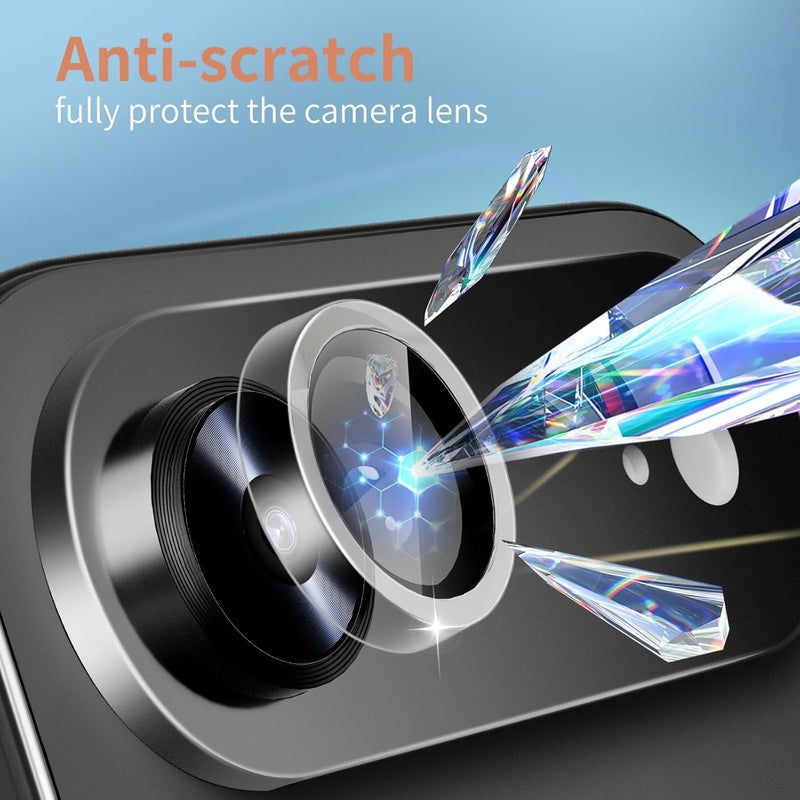 KEKBOXQ 2 Pack Camera Lens Protector for iPhone 17 Air,iPhone Air Tempered Glass Lens Screen Protector Camera Cover Metal Individual Ring for 17 Air 5G 2025,Clear - Image 3